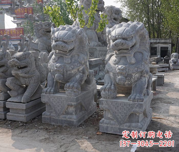 安阳大理石寺庙石狮子 (3)