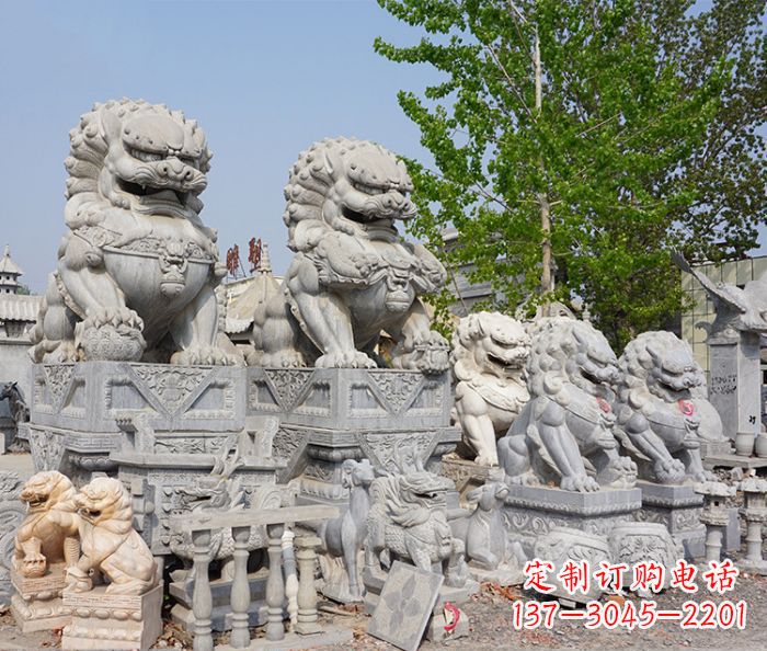 安阳大理石寺庙石狮子 (2)