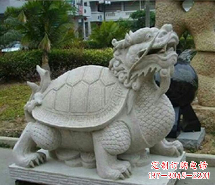 安阳大理石铜钱龙龟小区石雕