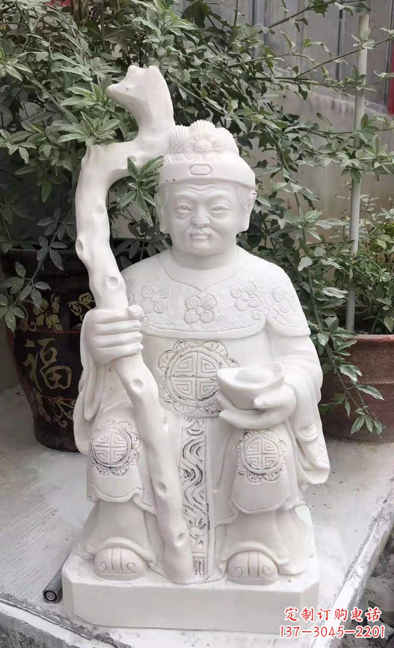 安阳大理石土地公土地婆雕塑寺庙神像石雕