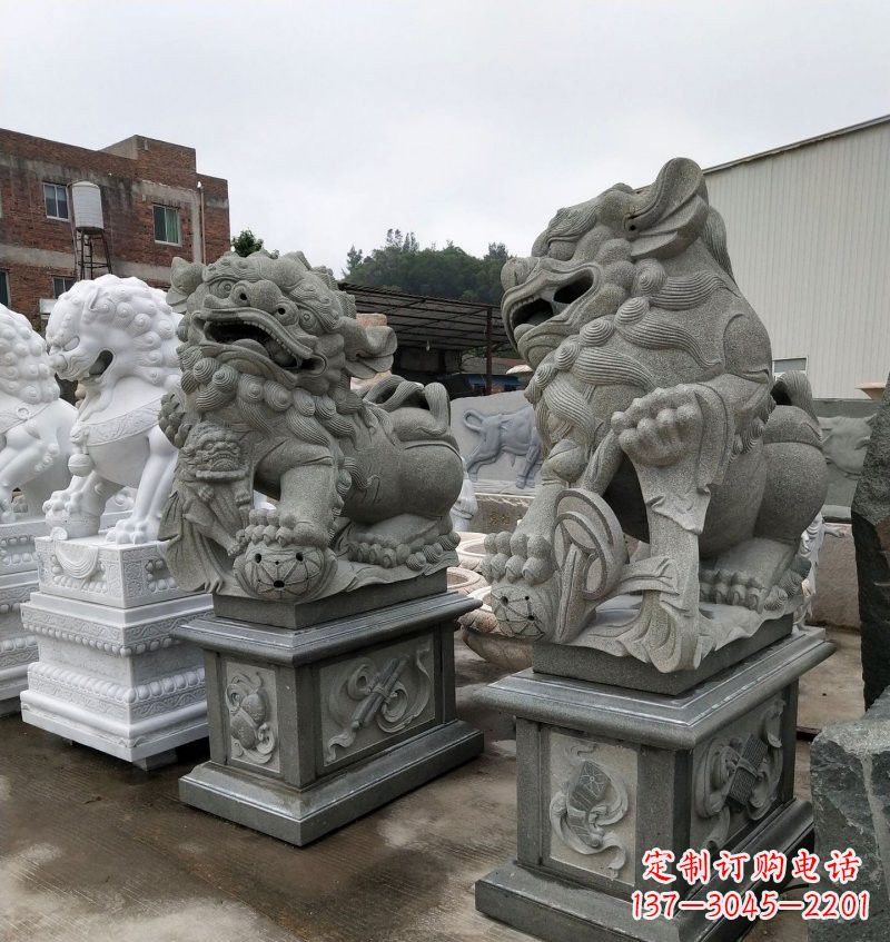 安阳大理石献钱狮南方狮子雕塑