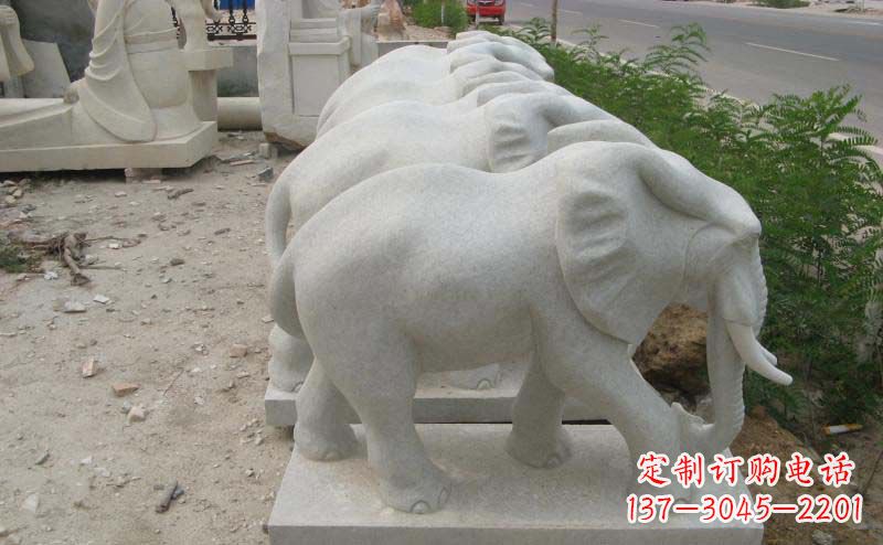 安阳大理石小象公园动物石雕