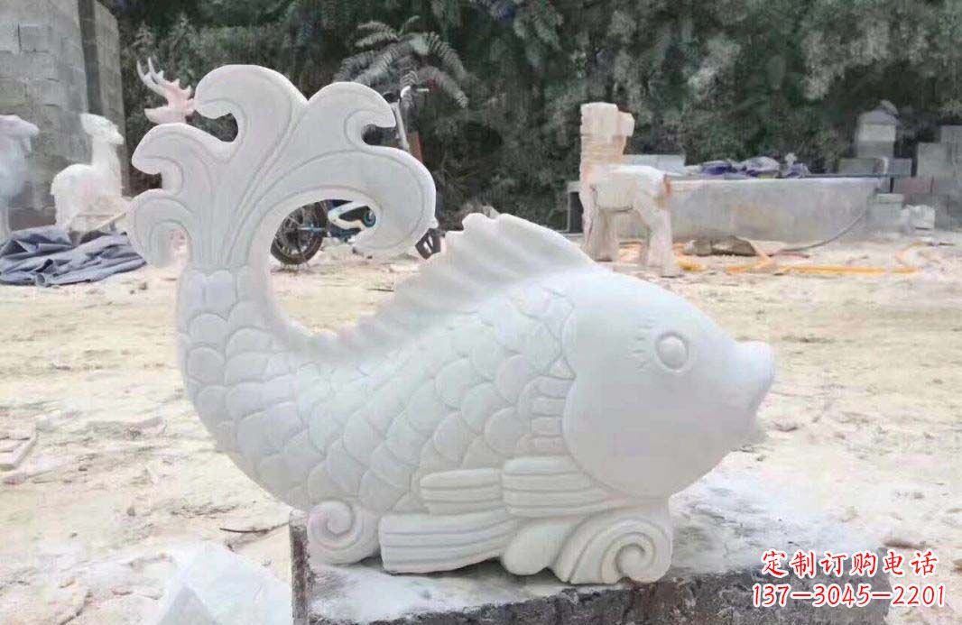 安阳大理石鱼喷泉雕塑