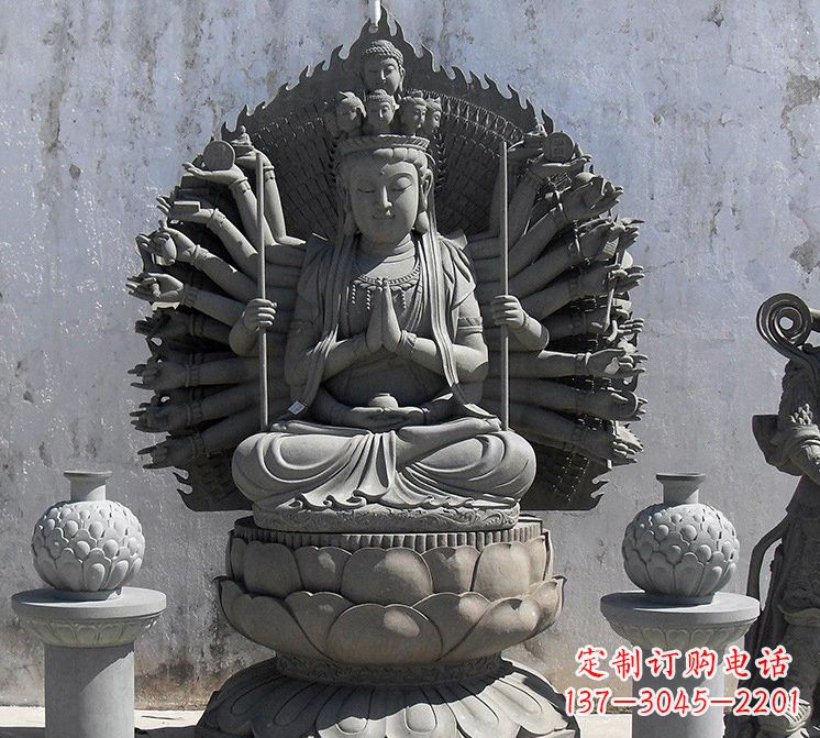 安阳大理石宗教庙宇千手观音雕塑