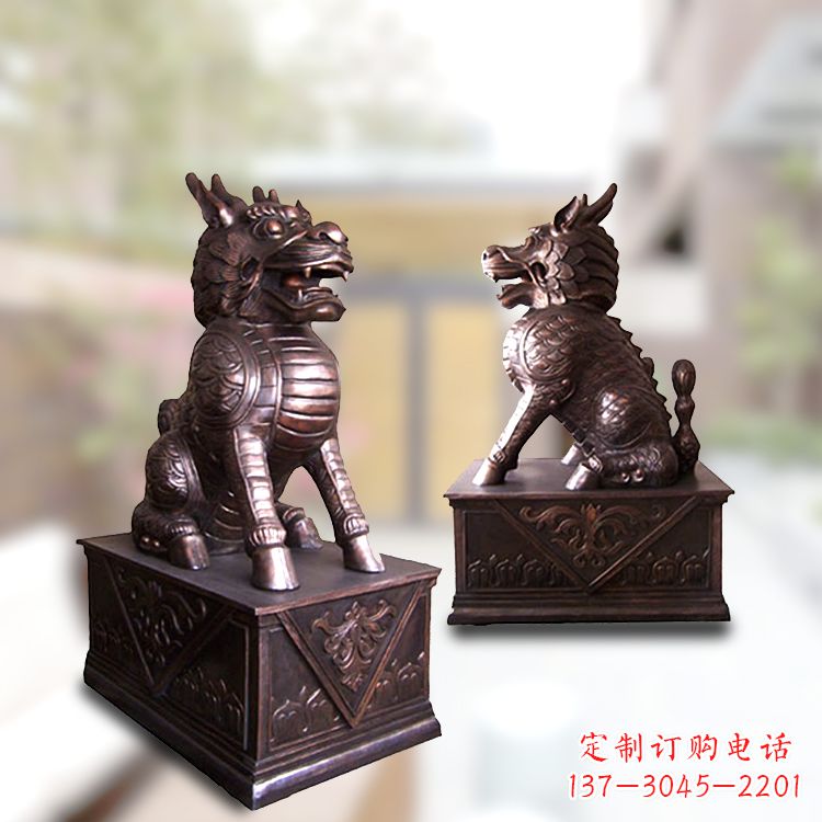 安阳大门神兽麒麟铜雕