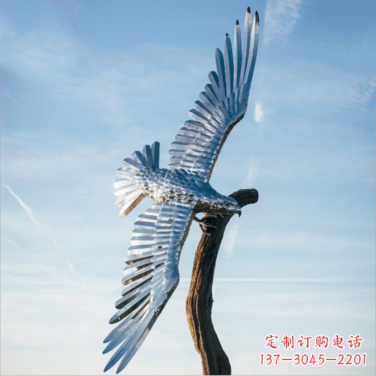 安阳大鹏展翅老鹰不锈钢雕塑