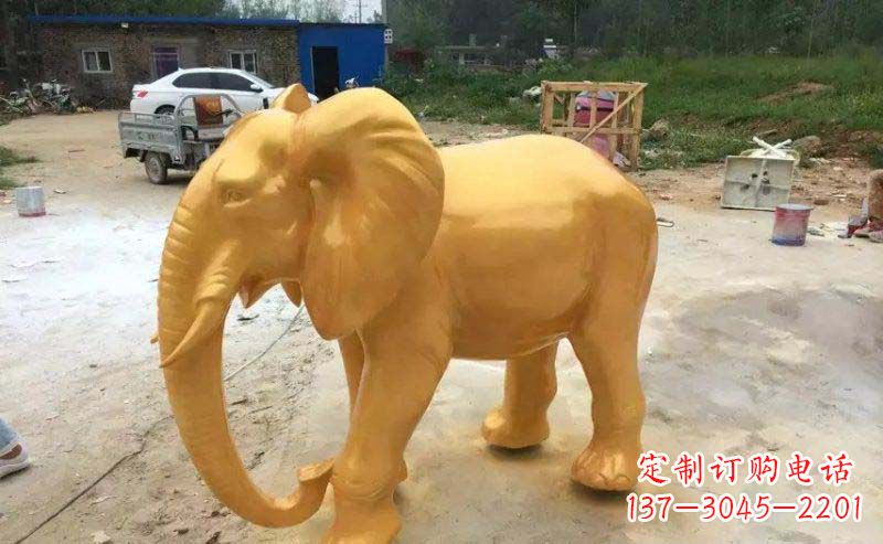 安阳大象玻璃钢仿铜动物雕塑