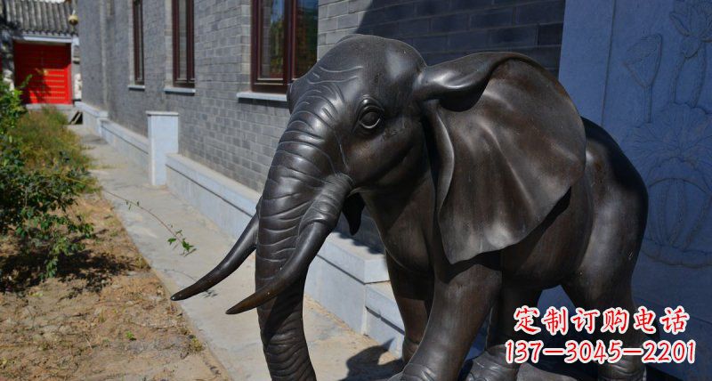 安阳大象动物铜雕 (2)