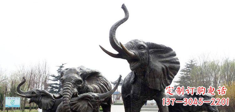 安阳大象群铜雕景观