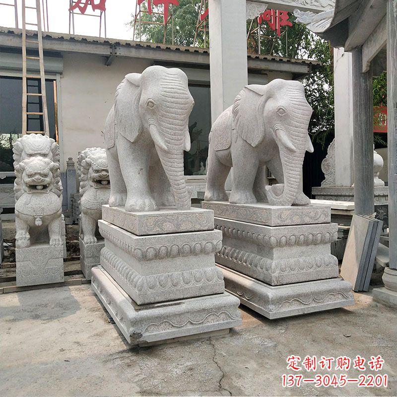 安阳大象石材喷水雕塑