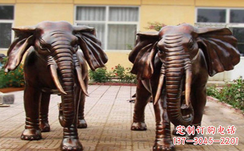 安阳大象铜雕广场动物雕塑 (2)