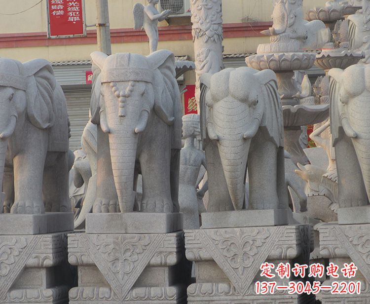 安阳大象石柱雕塑