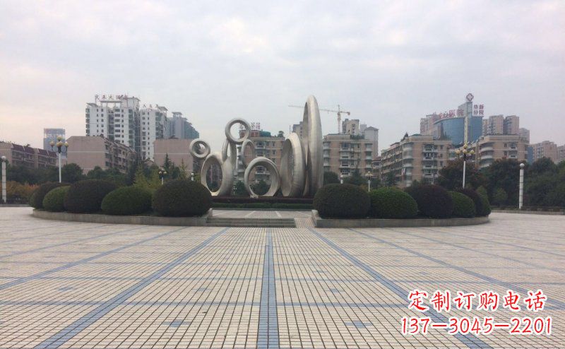 安阳大小圆环广场不锈钢雕塑
