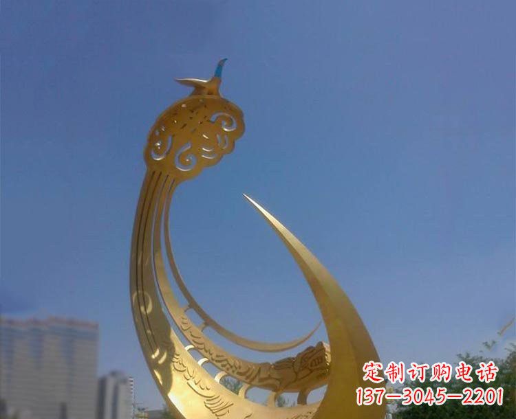 安阳大型不锈钢创意凤凰雕塑