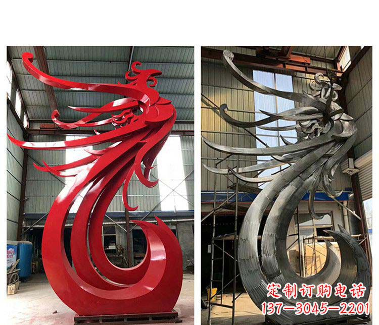 安阳大型不锈钢凤凰摆件雕塑