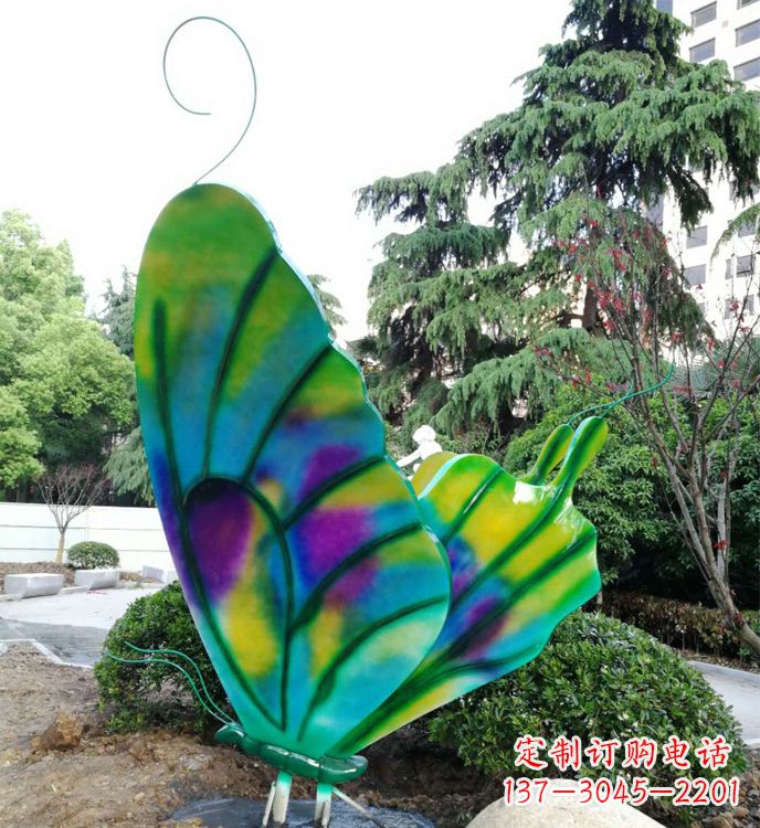 安阳大型不锈钢蝴蝶雕塑,仿真昆虫城市广场景观摆件_