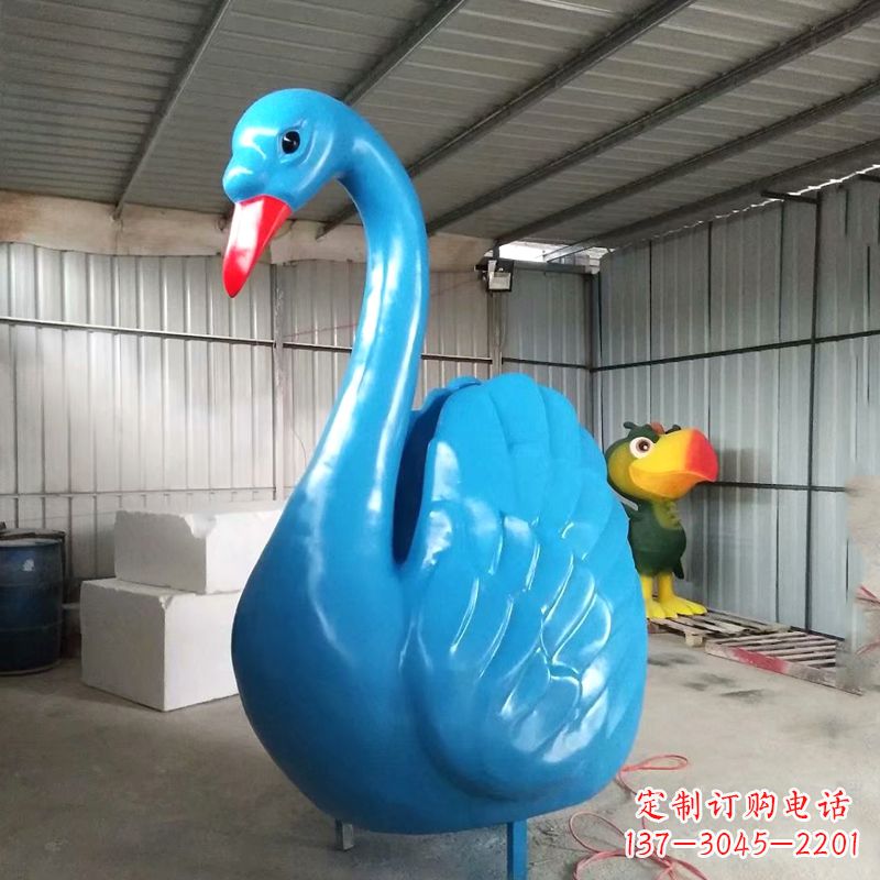 安阳大型彩绘天鹅雕塑