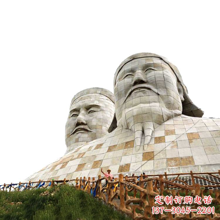 安阳大型成吉思汗石雕头像景观雕塑-景区景点历史名人景观雕像
