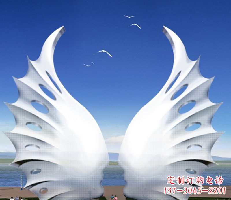安阳大型翅膀雕塑不锈钢