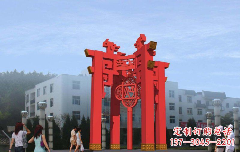 安阳大型抽象灯笼广场不锈钢雕塑