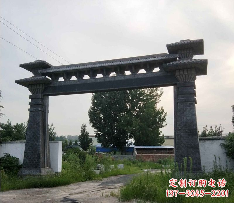 安阳大型单门仿古牌坊石雕