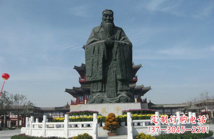 安阳大型锻铜孔子雕像