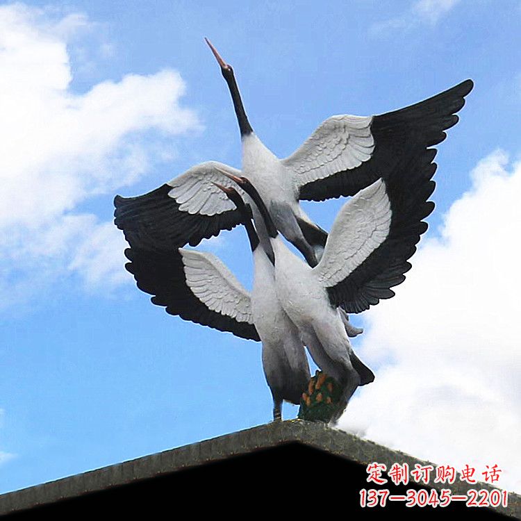安阳仙鹤玻璃钢景观动物雕塑
