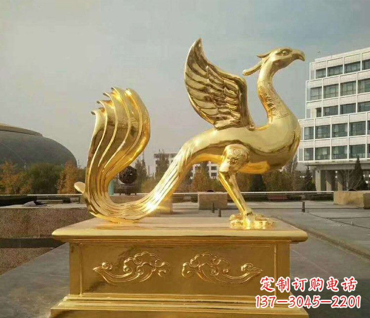 安阳大型凤凰动物铜雕塑