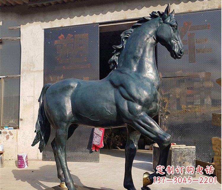 安阳大型公园铸铜马雕塑 (2)