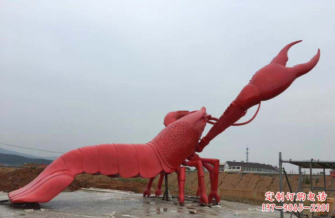 安阳大型广场不锈钢龙虾雕塑
