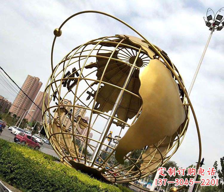 安阳大型广场地球仪不锈钢雕塑