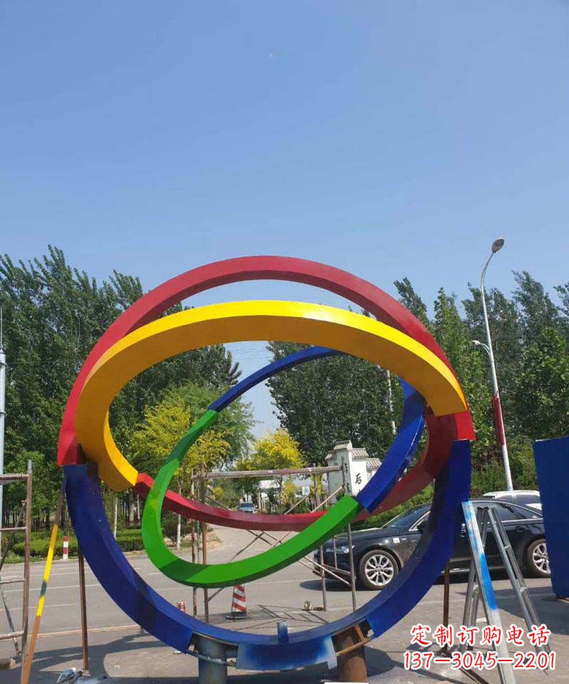 安阳大型广场圆环不锈钢景观雕塑
