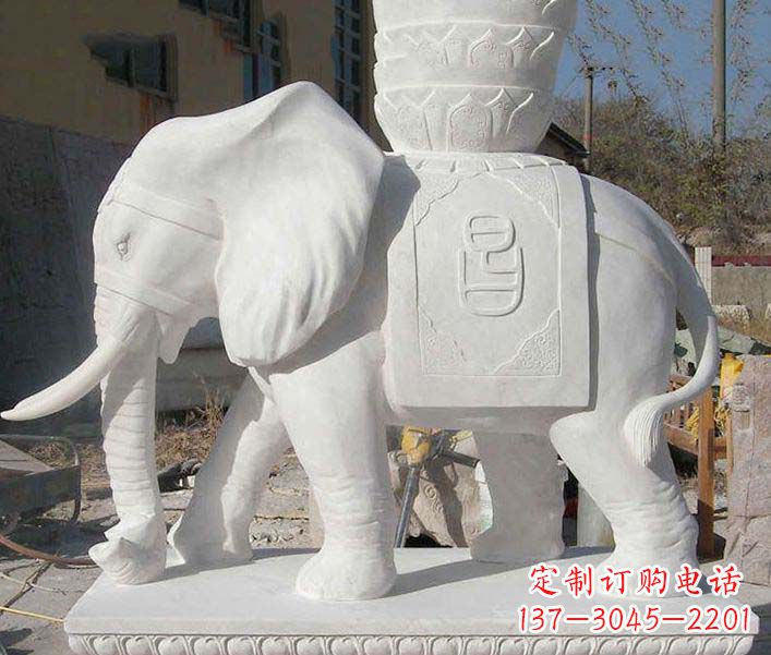 安阳大型汉白玉招财大象石雕