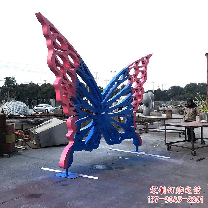 安阳大型蝴蝶不锈钢喷漆雕塑