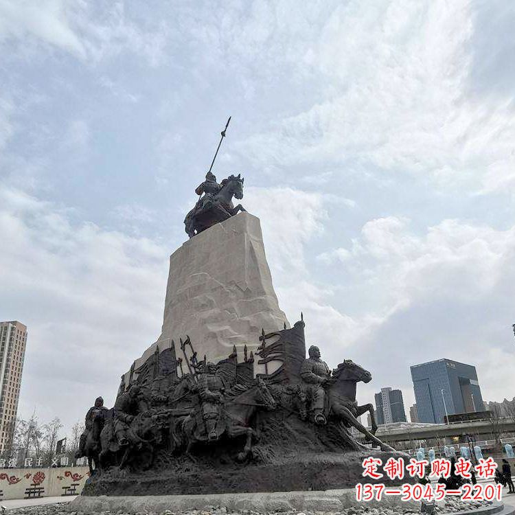 安阳大型霍去病景观雕塑-中国历史名人西汉名将石雕像