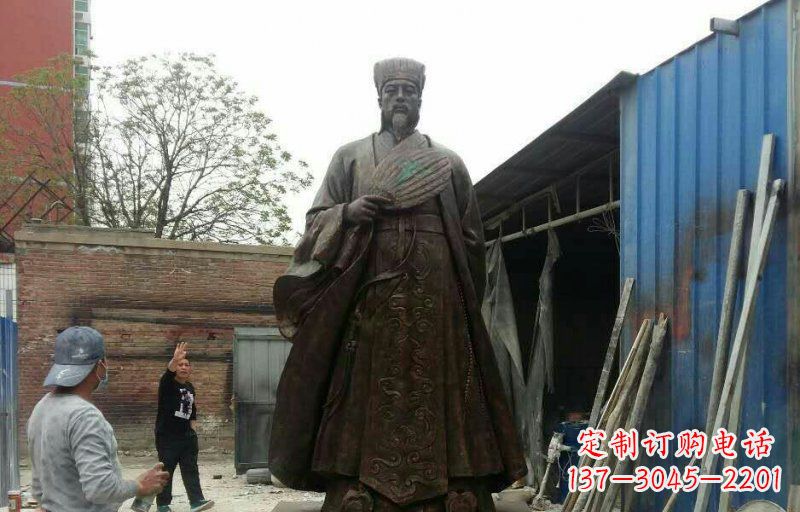 安阳大型立式诸葛亮铜雕