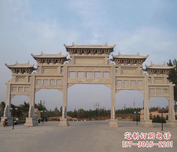 安阳大型五门牌坊石雕
