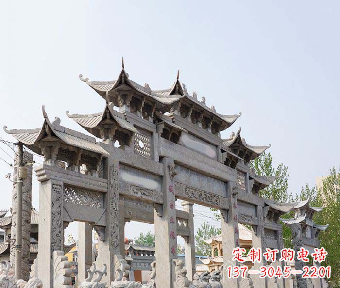 安阳大型五门石雕牌楼 (2)