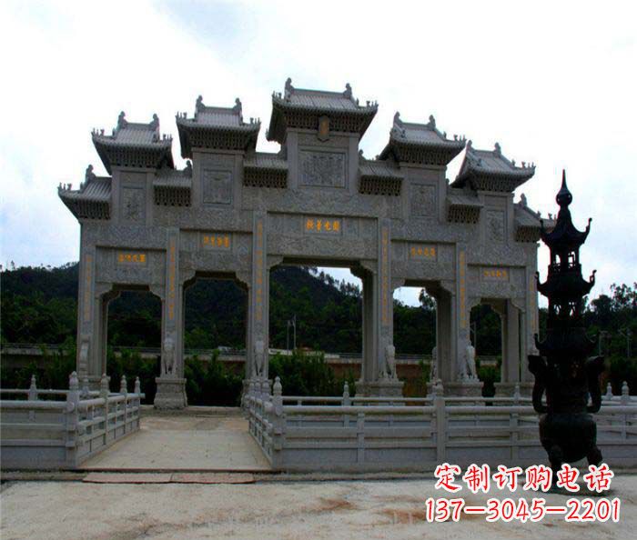 安阳大型五门石雕牌坊