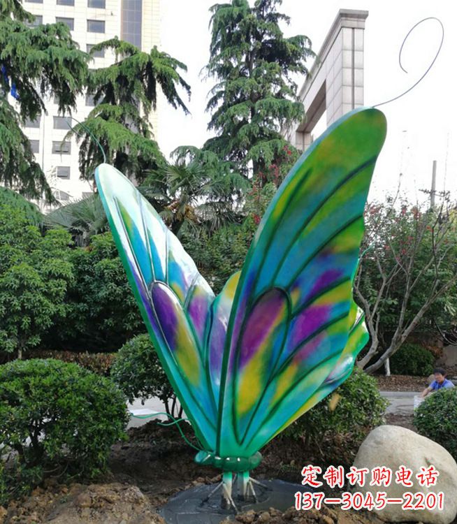 安阳大型小区园林彩绘仿真蝴蝶摆件