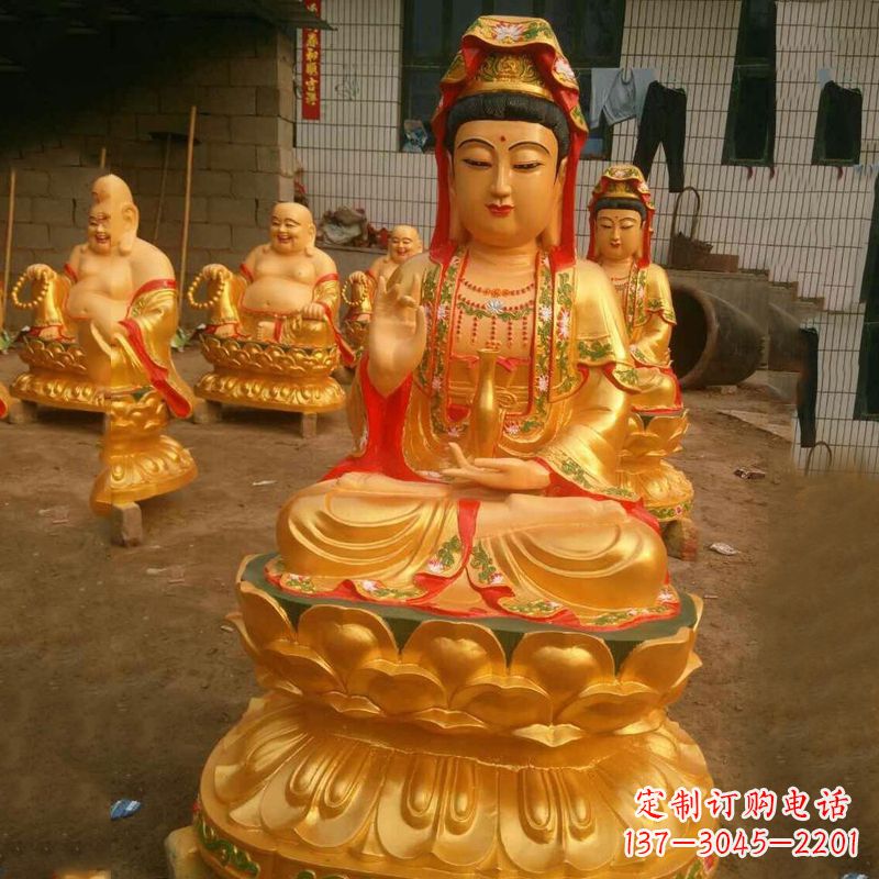 安阳大型铸铜观音雕塑