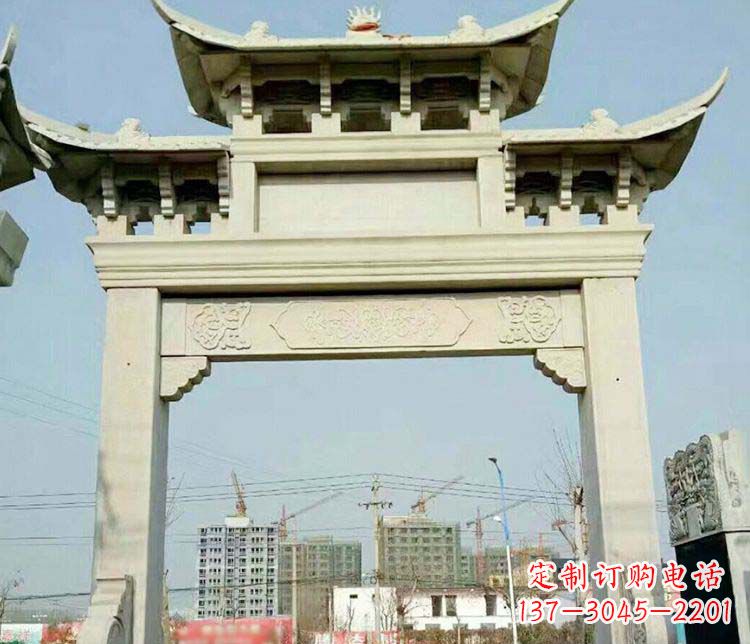 安阳单门道路牌坊石雕