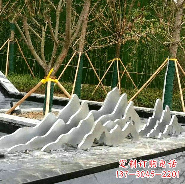 安阳地产假山雕塑不锈钢景观