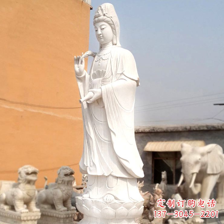 安阳滴水观音汉白玉石雕佛像