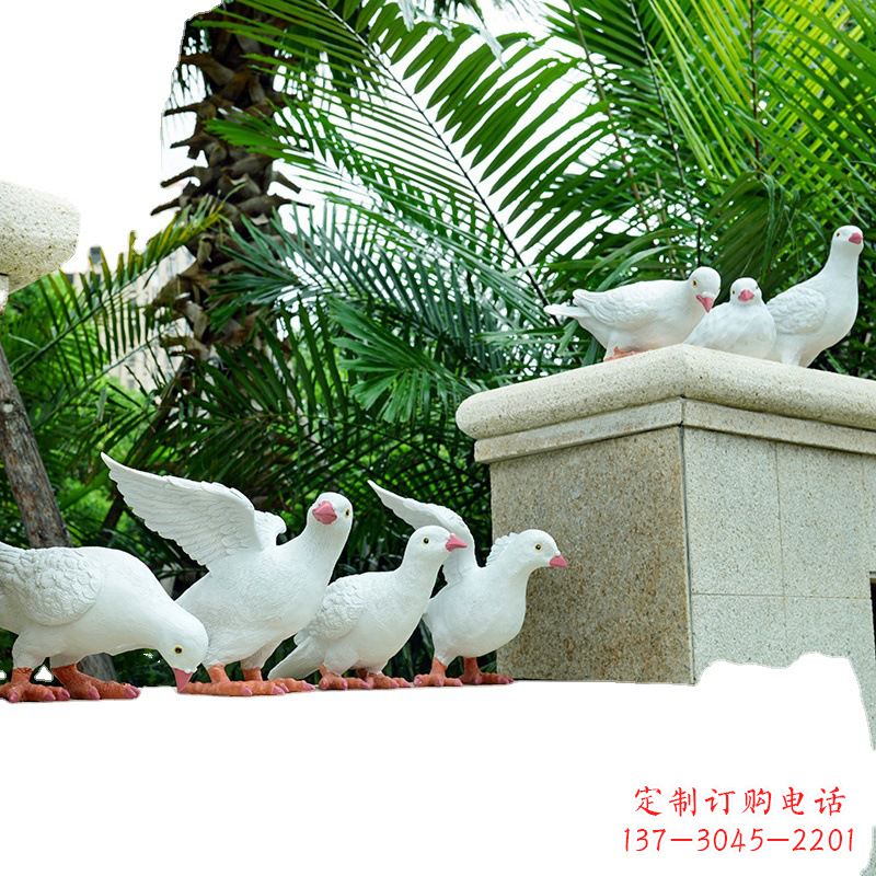 安阳雕像上的鸽子