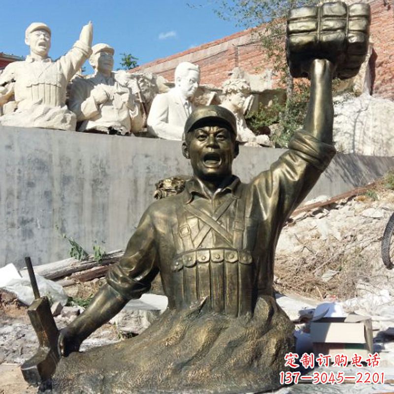 安阳董存瑞仿铜头像雕塑