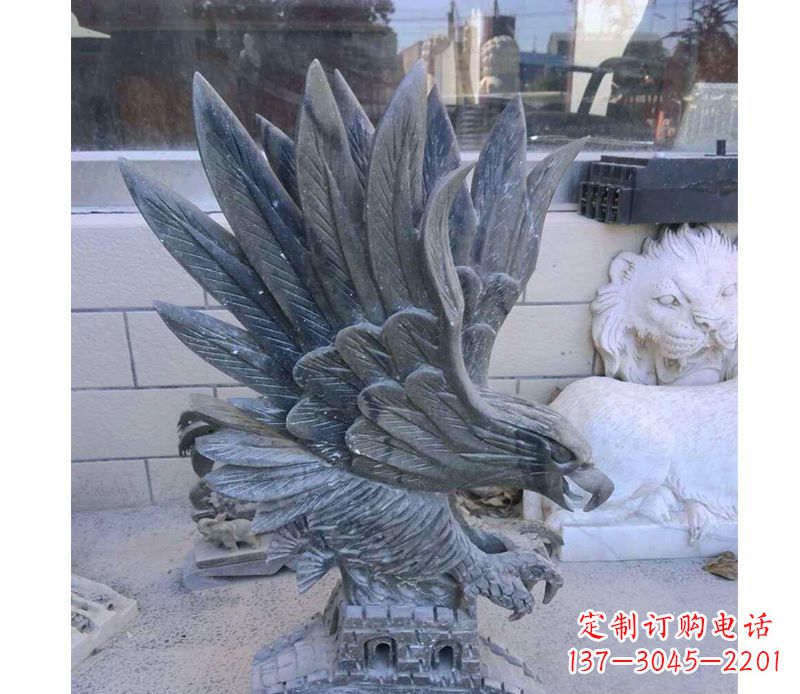 安阳动物雄鹰石雕