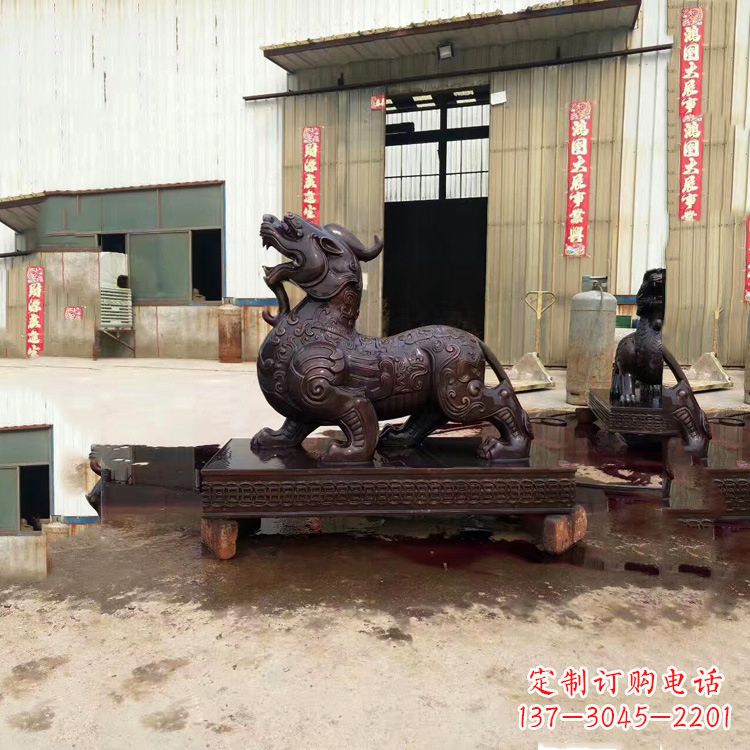 安阳独角兽铸铜雕塑