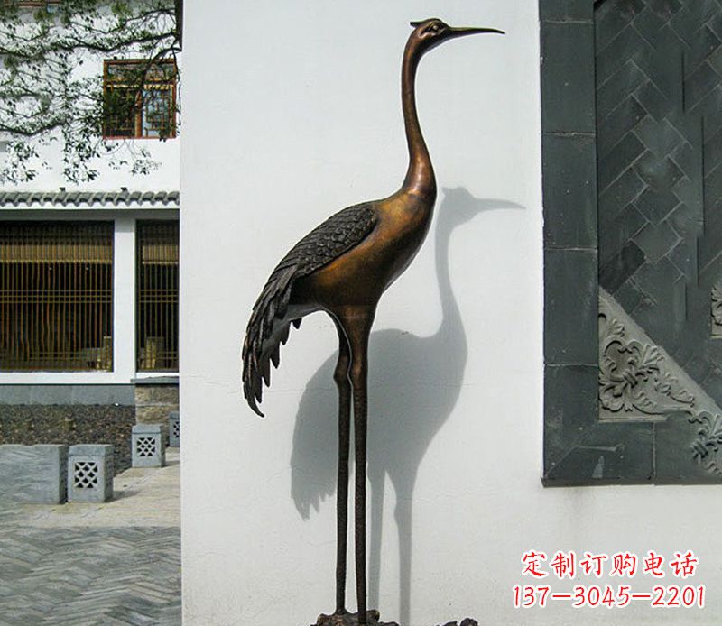 安阳独占鳌头仙鹤动物铜雕