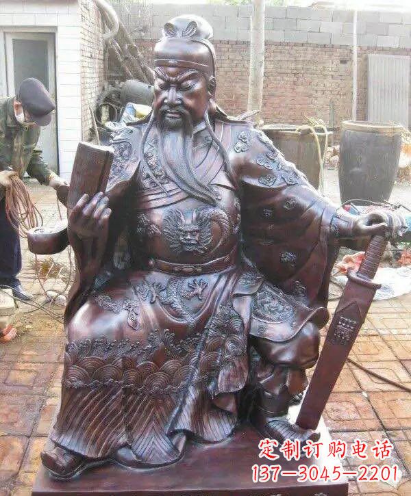 安阳读春秋的关公铜雕222